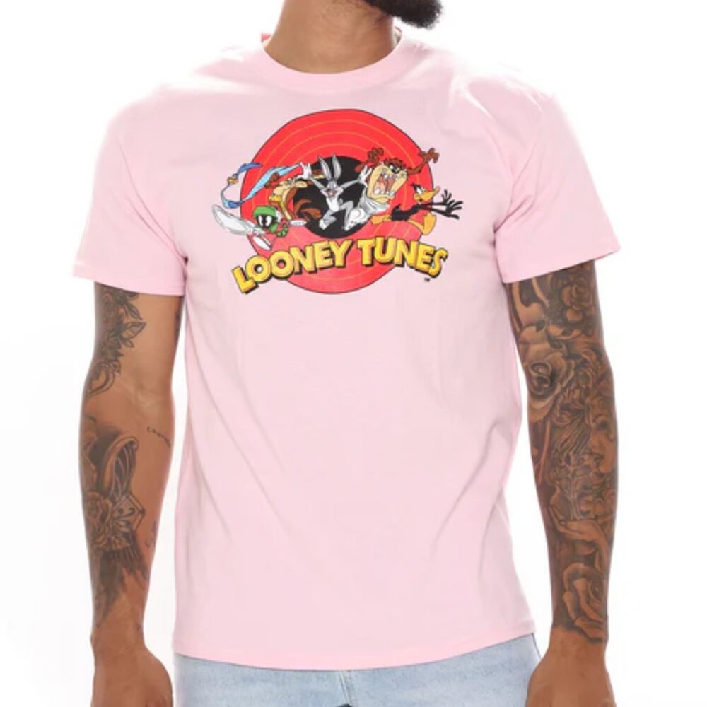 'Looney Tunes Squad' Short Sleeve Tee, Pink, Size XL, NwT